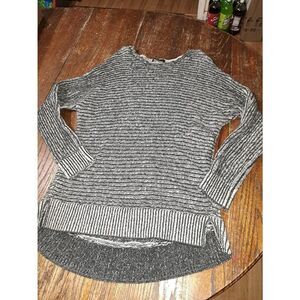 Medium Banana Republic Black White Long Sleeve Knit High Low Pullover Sweater